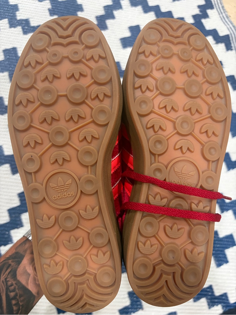 Adidas Gazelle Bold Bright Red Velvet Sneakers (Women's) Size 7.5 - Picture 5 of 9